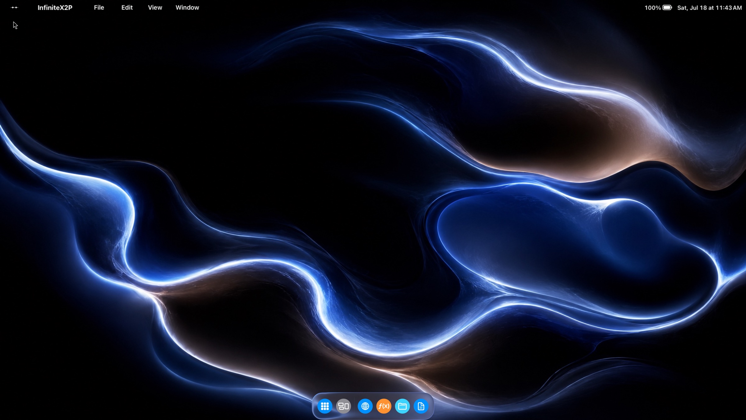 A clean InfiniteX2P Pro desktop with menu bar and Dock